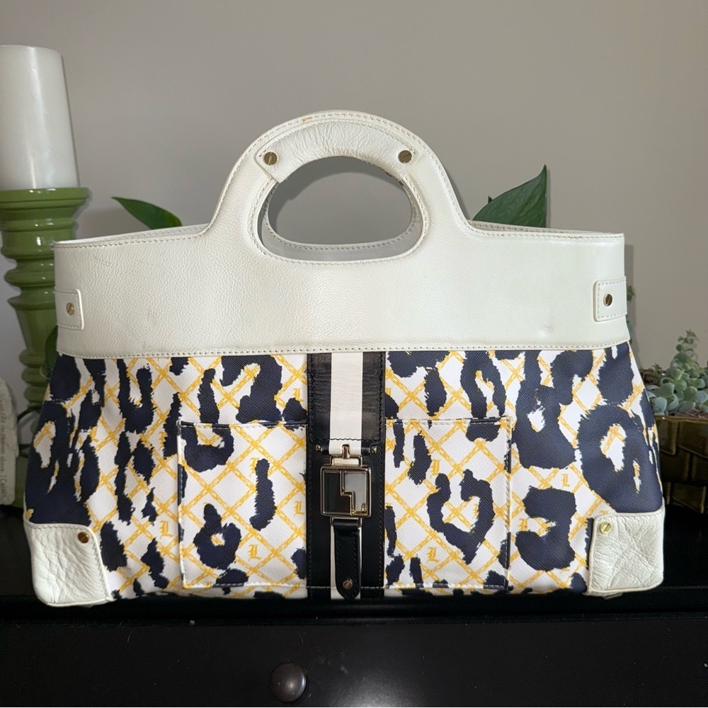 L.A.M.B. Gwen Stefani Vintage Y2K Leather Samburu Coated Cheetah Clutch/Satchel - Picture 2 of 10